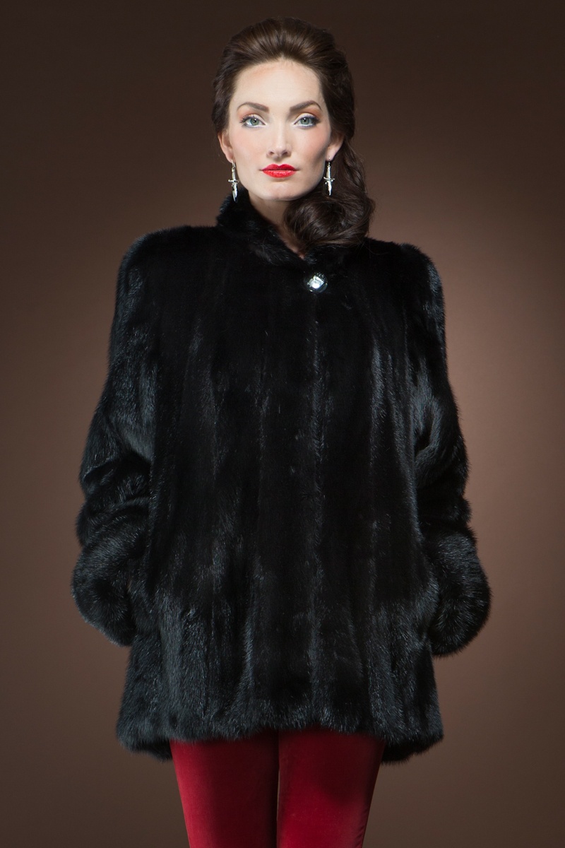 EM-EL Ranch Mink Fur Coat $4,900 - Get ready to turn heads in this gorgeous mink fur jacket. A dramatic black color is versatile and can be worn during a daytime or evening event. 