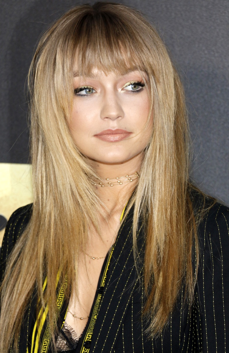 Gigi Hadid Bangs Hairstyle MTV Movie Awards 2016