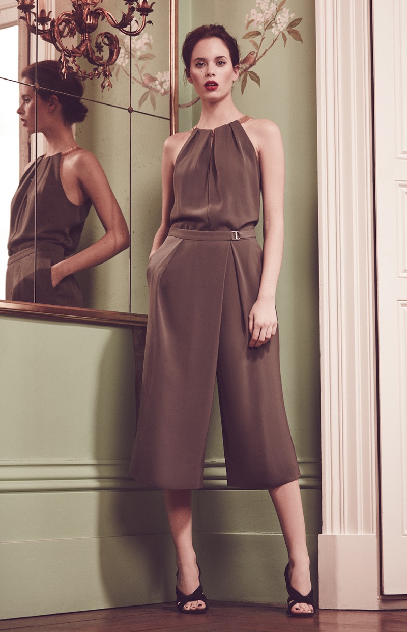 Reiss Roos Chain-Detail Top, Settima Wide-Leg Culottes and Rhiannon Sandals