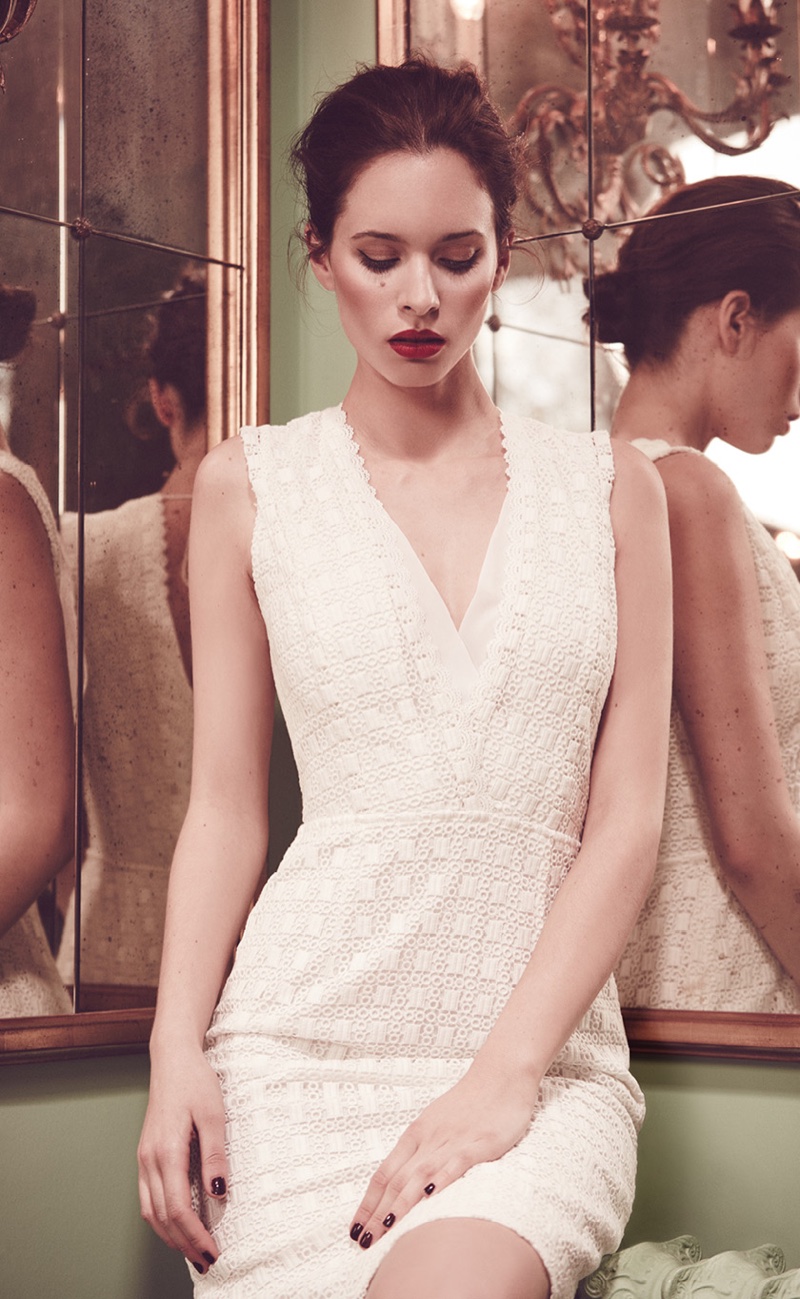 Reiss Eris White Lace Dress