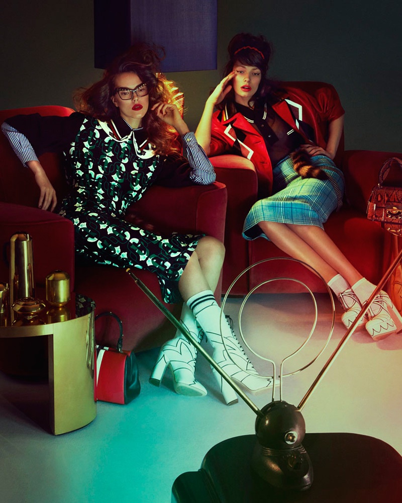 Photographed by Andrew Yee, the models wear retro inspired looks