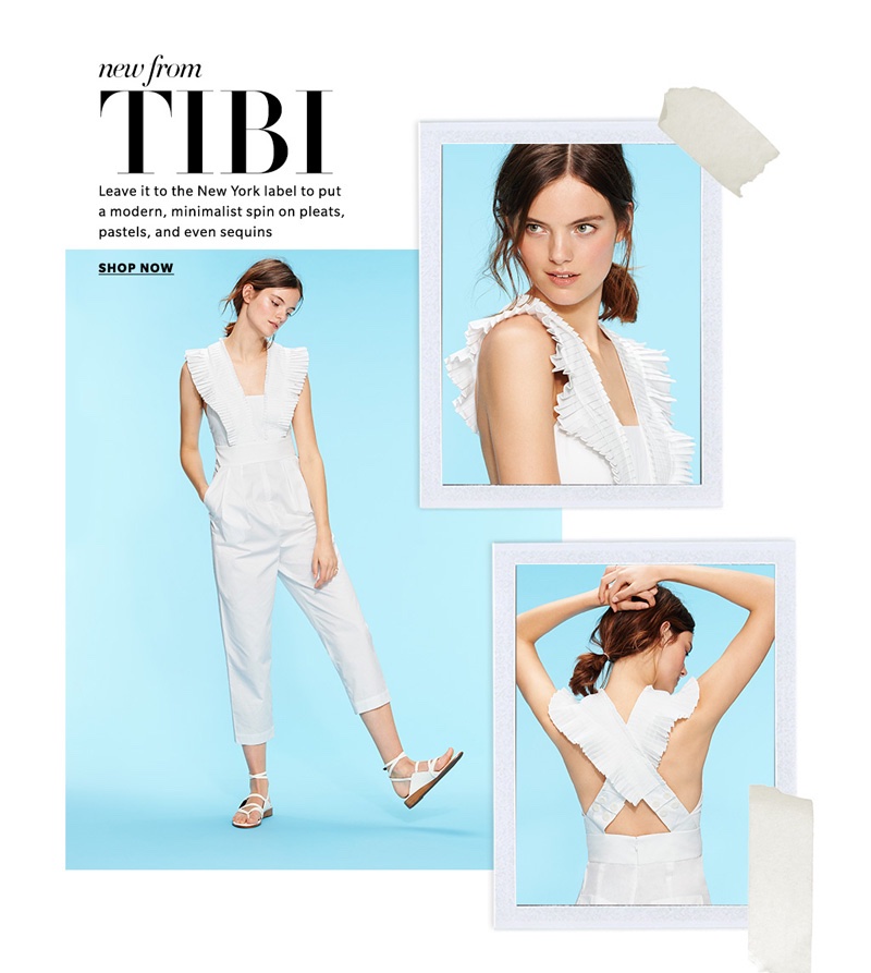 Tibi Pleated Ruffle Culotte Jumpsuit and Tibi Carmen Sandals