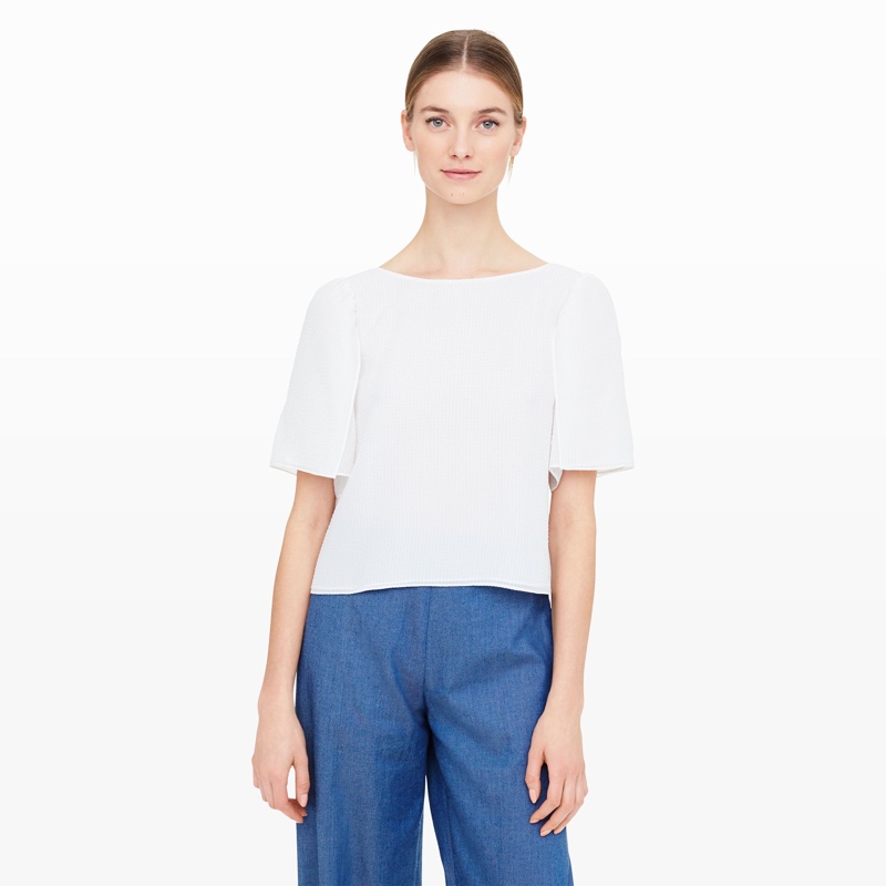 Club Monaco Ahlam Ruffle Tie Top