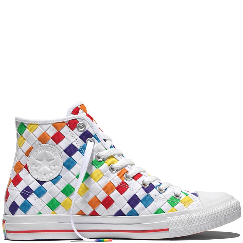 converse checkered high tops
