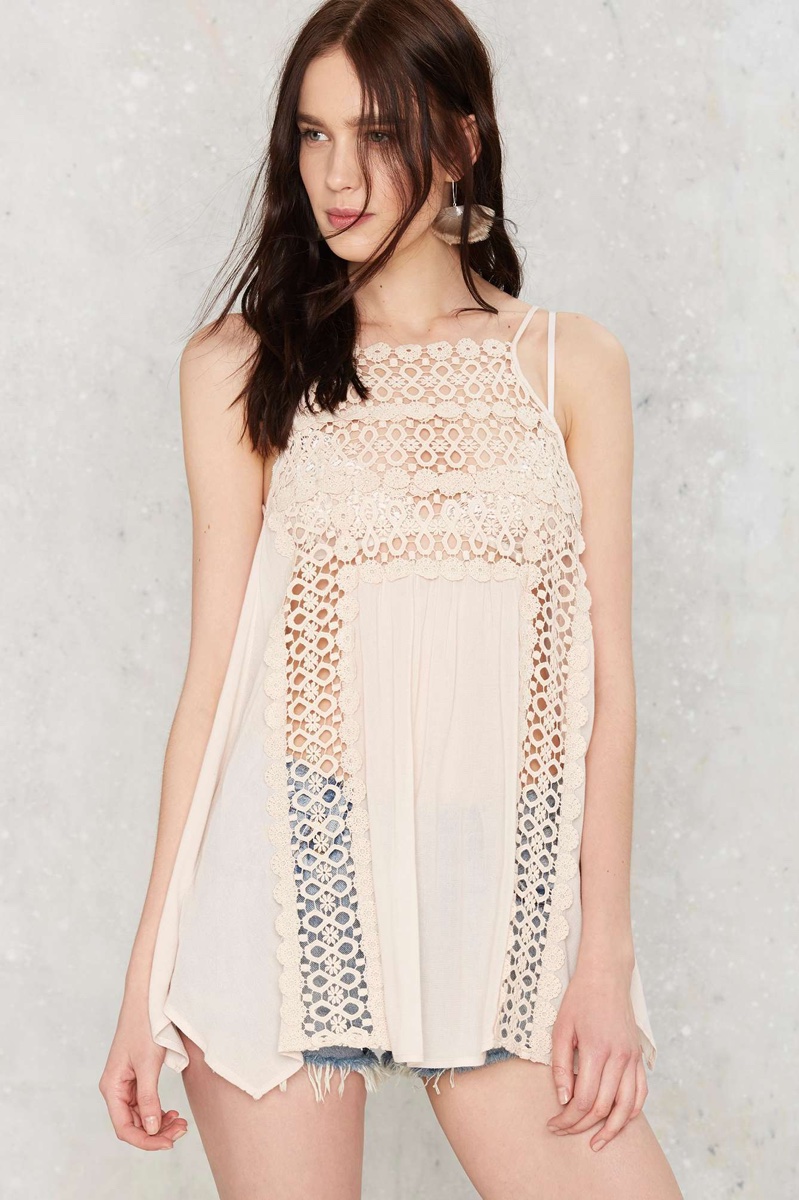 Nasty Gal Priya Crochet Lace Tank top