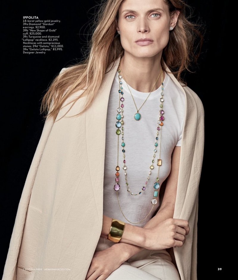 Ippolita Yellow Gold Jewelry with Diamond Stardust Earrings, New Shape of Gold Cuff, Turqoise and Diamond Lollipop Necklace, Necklaces with Semiprecious Stones
