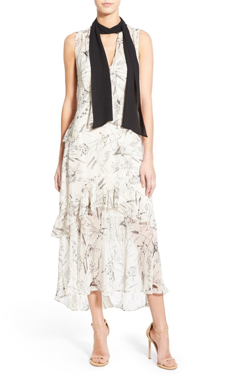Olivia Palermo Chelsea28 Tie Neck Sleeveless Midi Dress