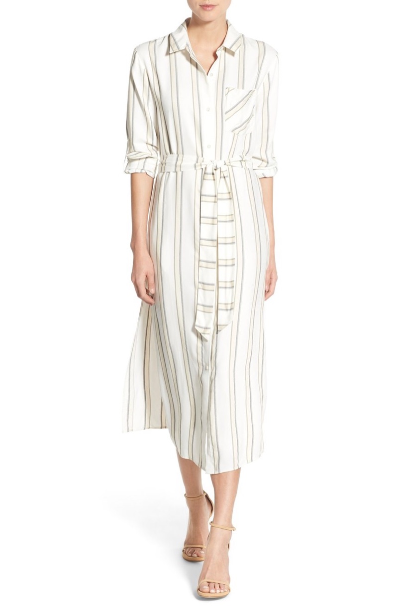Olivia Palermo Chelsea28 Stripe Midi Shirtdress
