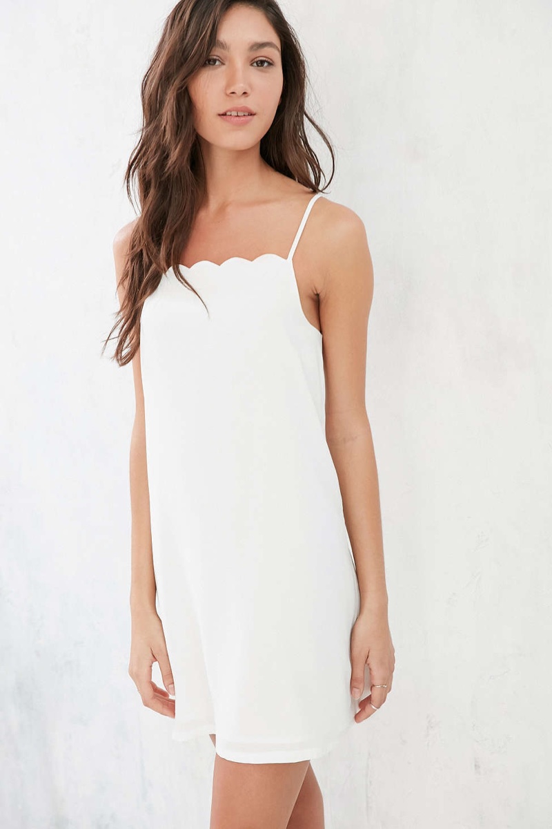 Glamorous Scalloped Neckline Mini Dress