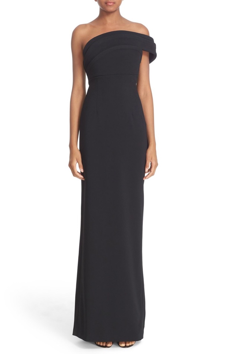 Brandon Maxwell Cadi Off-the-Shoulder Column Gown
