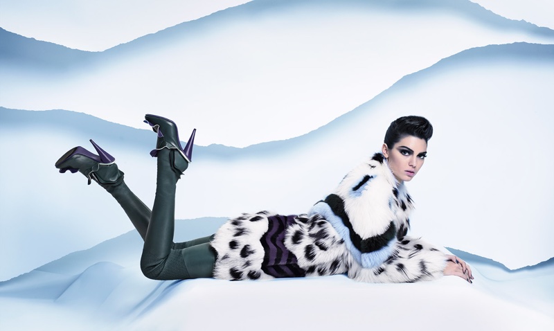 Kendall Jenner wears spotted fur coat in Fendi's fall-winter 2016 campaign