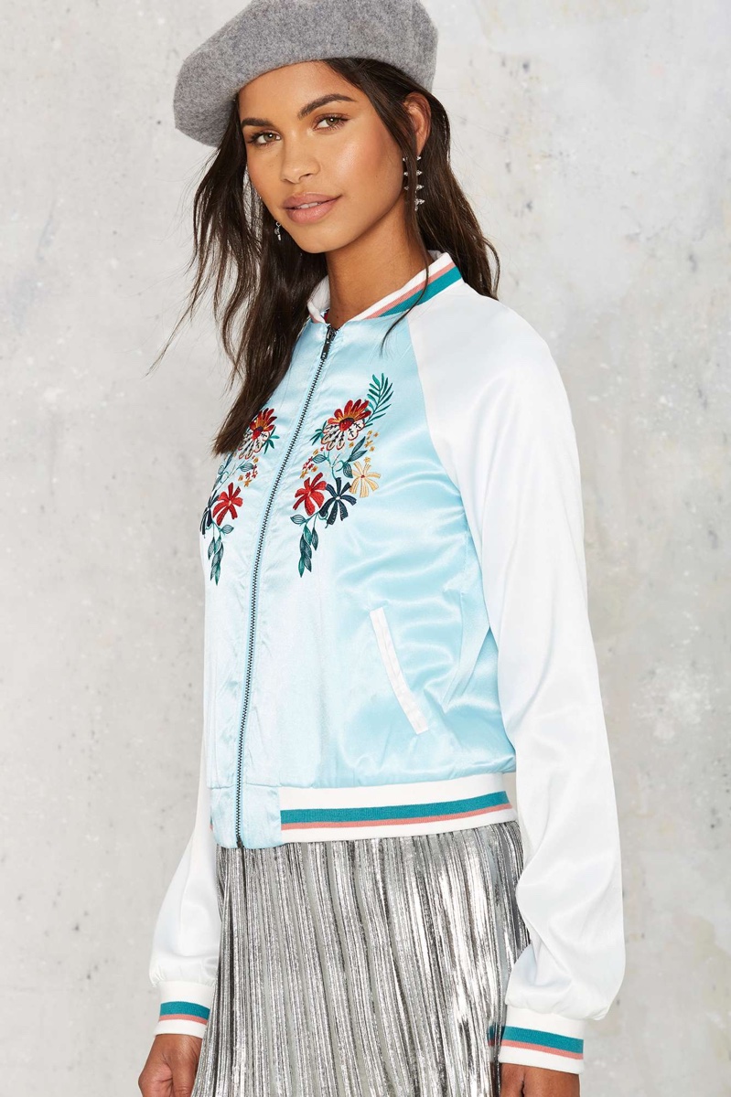 Glamorous Vine with Me Embroidered Bomber Jacket