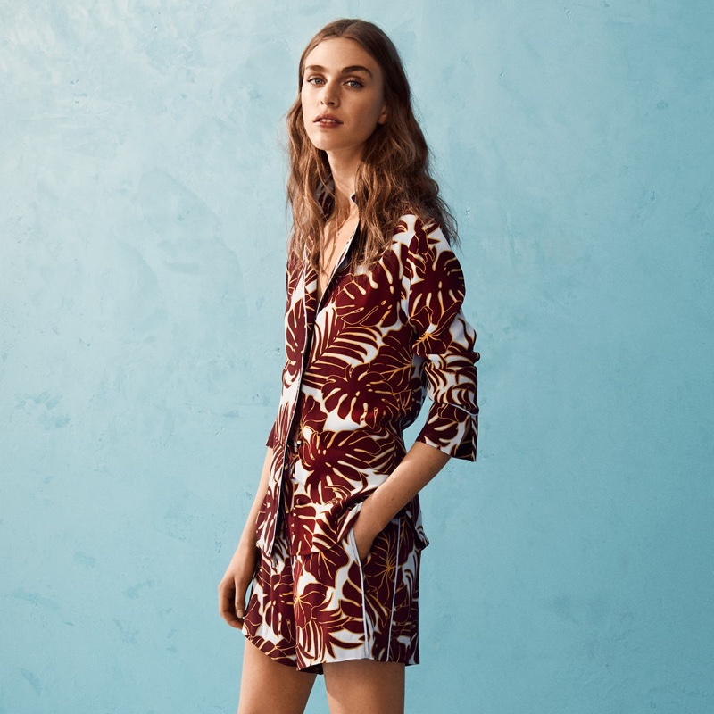 H&M Patterned Blouse and Patterned Shorts