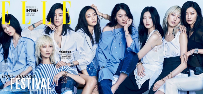 Soo Joo Park, Ji Hye Park, Hye Sung Lee, Sunghee Kim and Kwak Ji Young on ELLE Korea June 2016 Cover