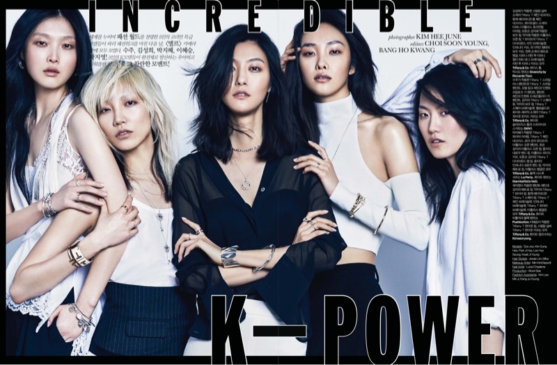 The top models pose for ELLE's Korean edition
