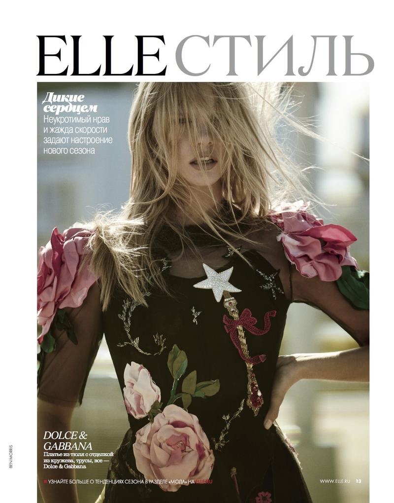 Marloes Horst wears embellished Dolce & Gabbana dress
