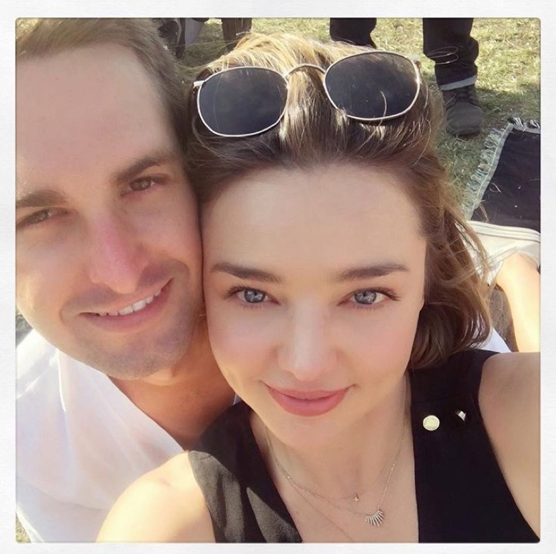 Miranda Kerr with fiancé Evan Spiegel. Photo: Instagram