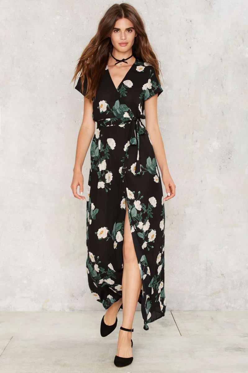 Nasty Gal Kiss From a Rose Wrap Dress