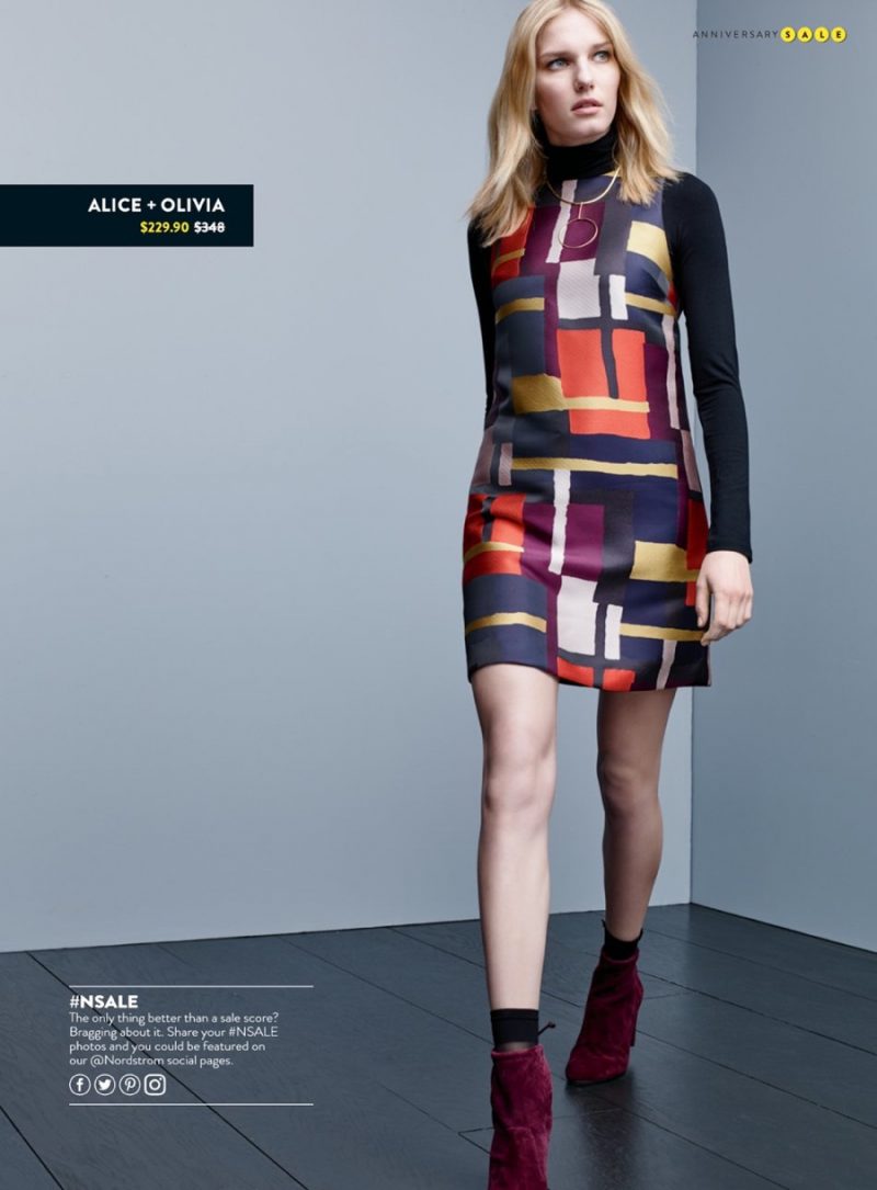 Alice + Olivia Sleeveless A-Line Dress and Stuart Weitzman Bootie