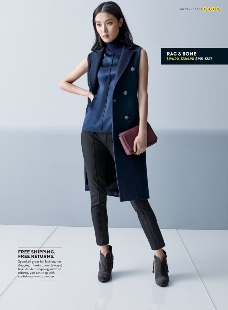 Rag & Bone Sleeveless Turtleneck, Double-Breasted Vest, Crop Pants and Booties.