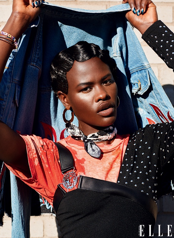 Model wears wrapped finger waves
