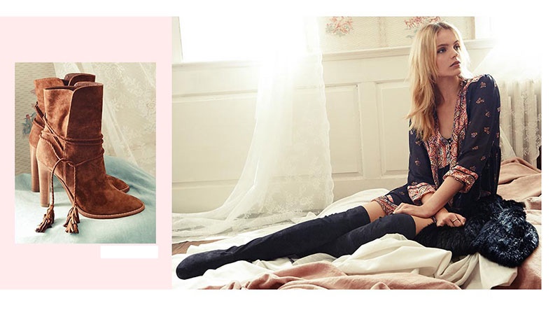 (Left) Joie Chap Tassel Booties (Right) Joie Alpina Dress, Adoni Rabbit Fur Vest and Hayleigh Over the Knee Boots