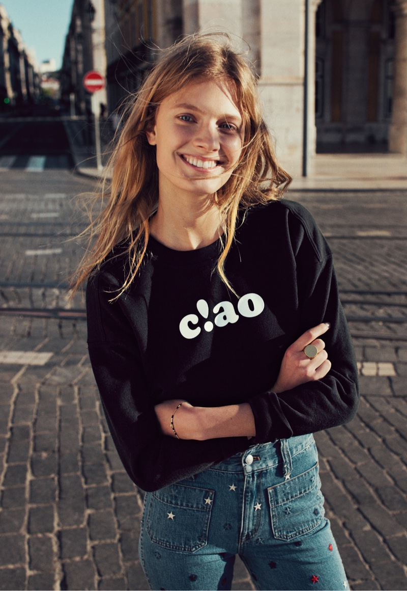 Madewell Ciao Sweatshirt and The Rivet & Thread Star Jeans