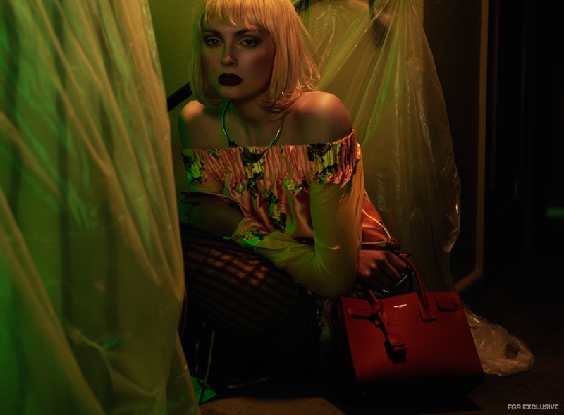 Stripe Pants Daniel Avakian, Floral Dress Kaliver, Necklace  Dinosaur Designs, Bag YSL available at Cosmopolitan Shoes 