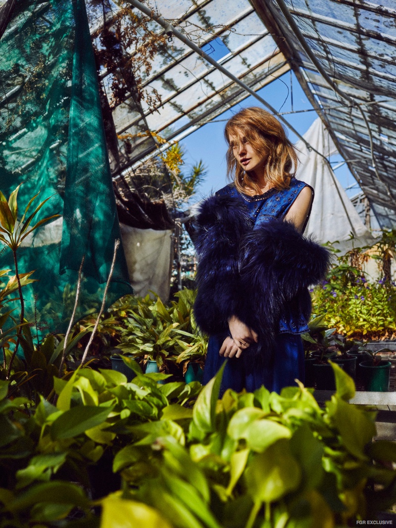 Sea NY Top and Culottes from Elle Boutique, Fur Jacket from Mode & Affaire