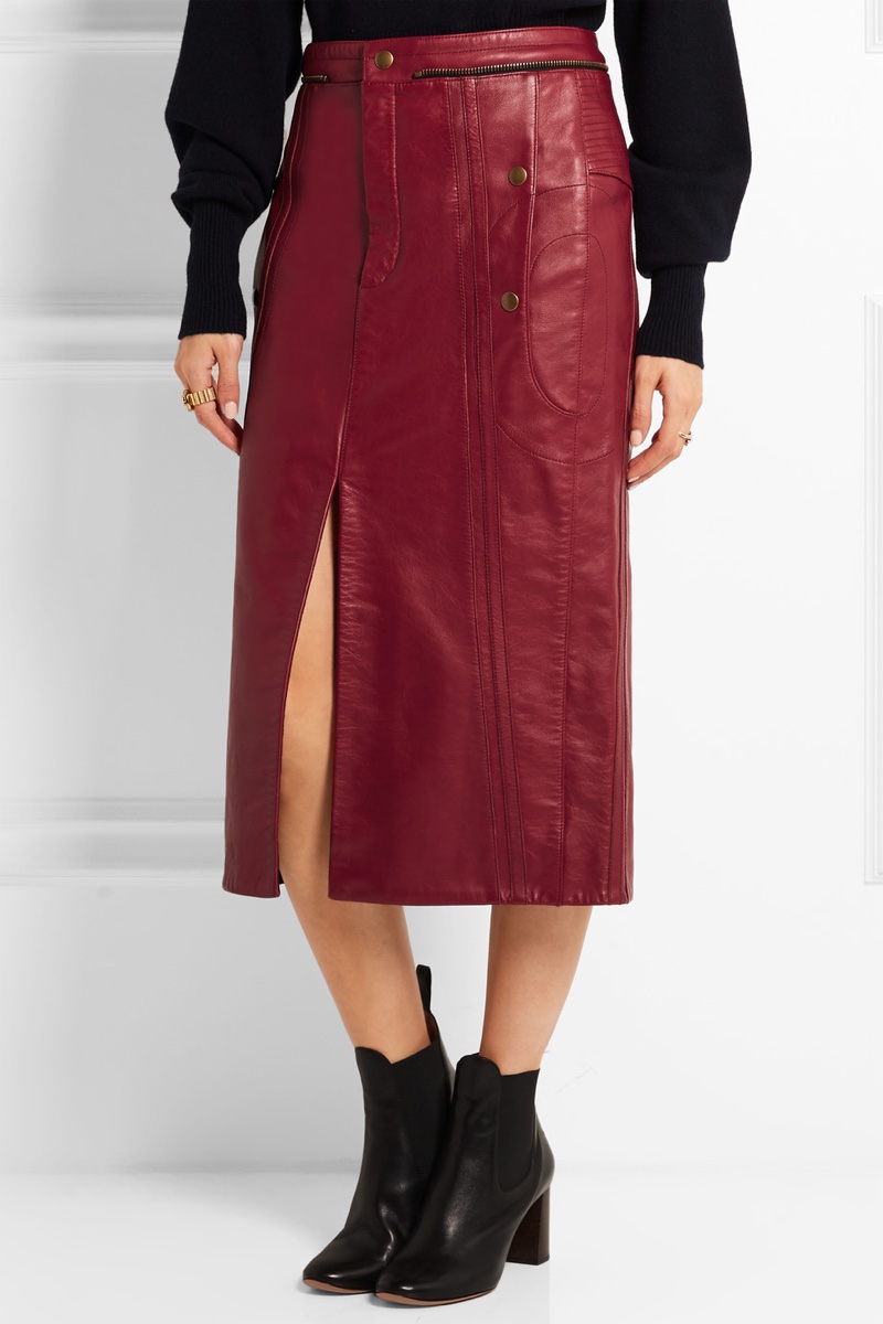 Chloe Leather Pencil Skirt
