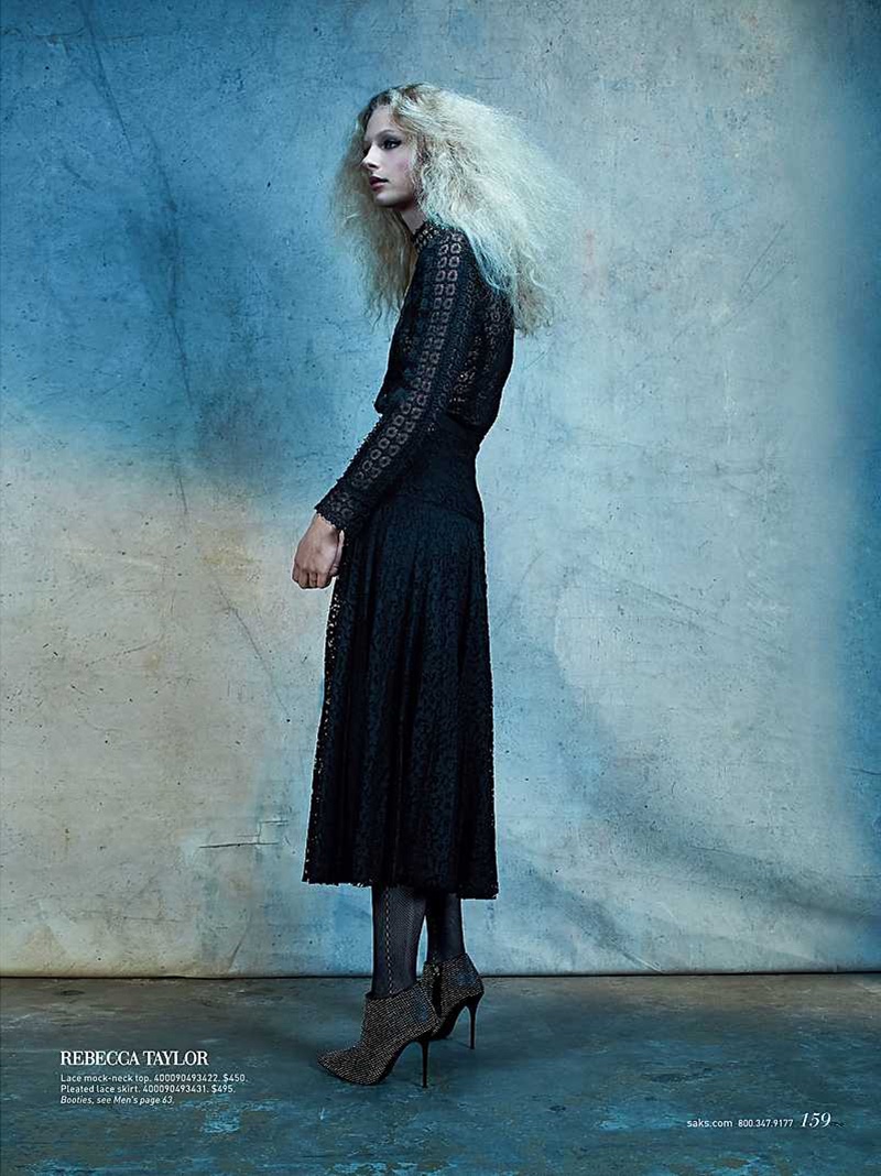 Frederikke Sofie wears lace top and skirt from Rebecca Taylor