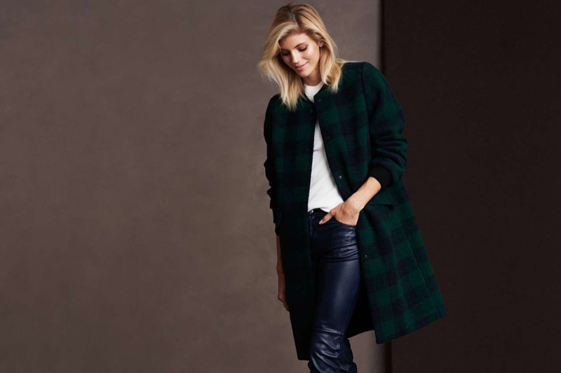 H&M Felted Coat, Open-Shoulder Top and Faux Leather Leggings