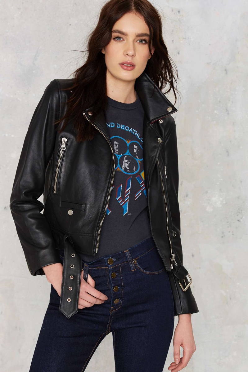 Nasty Gal Guns of Brixton Leather Moto Jacket