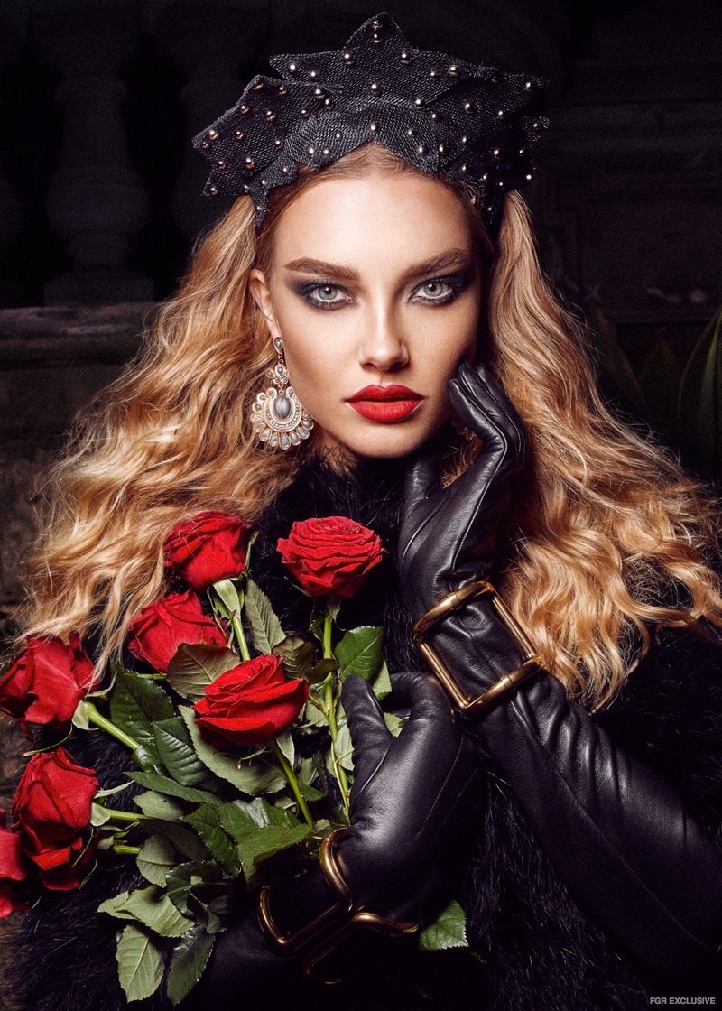 Fur Jacket from Mode and Affair, ​Lan​vin Leather Gloves​, Balenciaga​ Cuffs from Elle Boutique,​ Nerida Winter Headpiece from Myer
