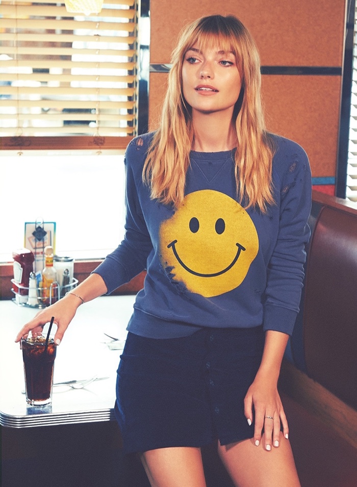 MOTHER The Square Sweatshirt and Patch Pocket Miniskirt