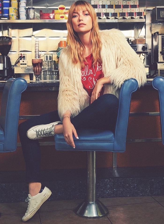 MOTHER The Boxy Jacket, Little Goodie Tee, The Looker Jeans and Golden Goose Superstar Sneakers