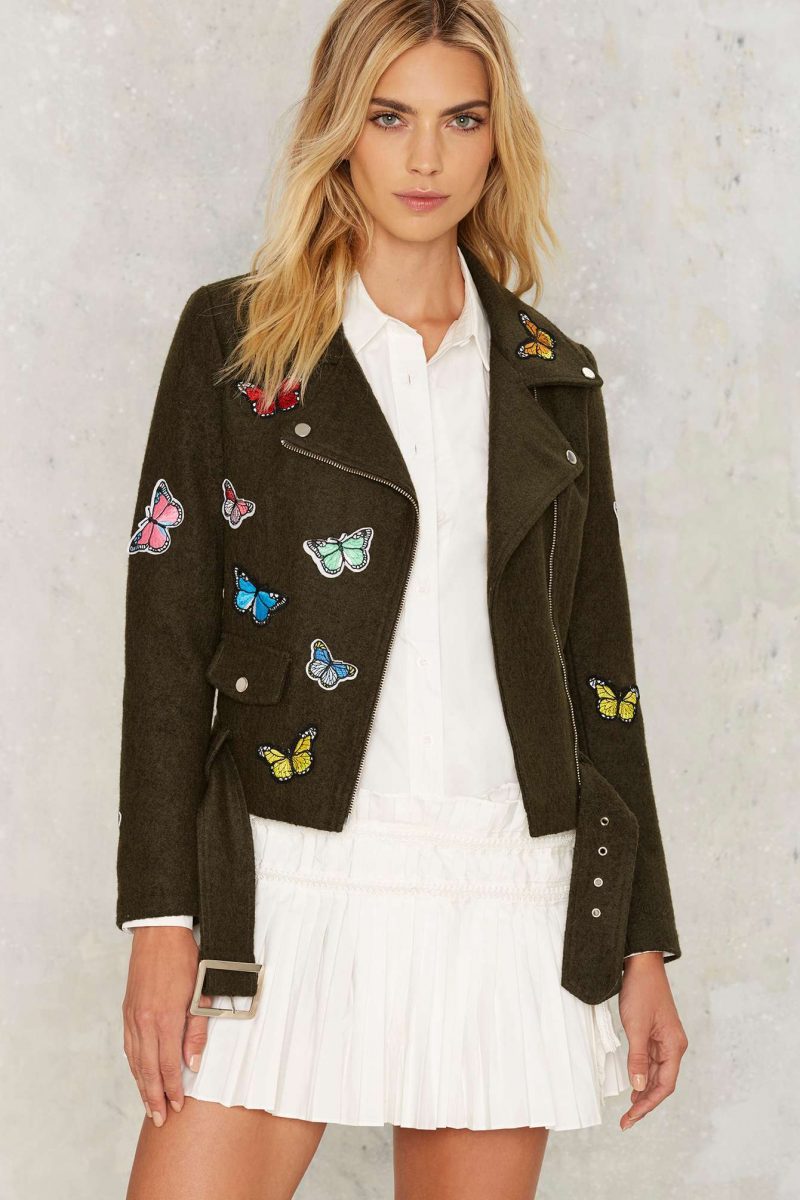 Nasty Gal Butterfly Effect Wool Moto Jacket