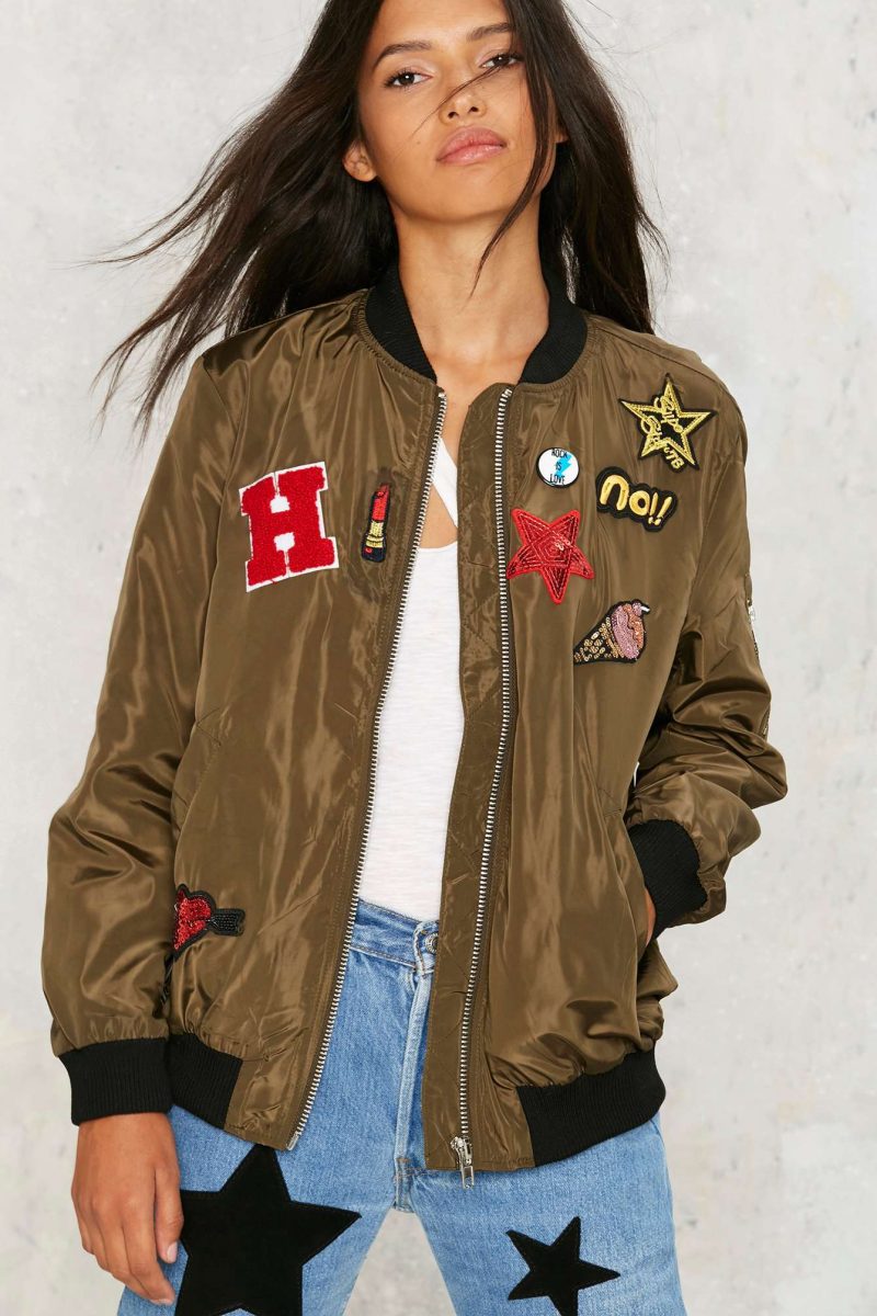 Nasty Gal What the Patch Bomber Jacket