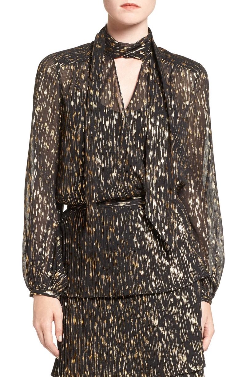 Olivia Palermo + Chelsea28 Tie Neck Blouse