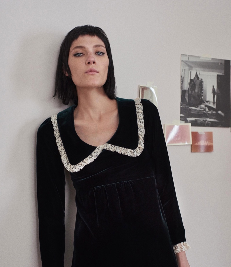 Saint Laurent Lace-Trimmed Babydoll Dress