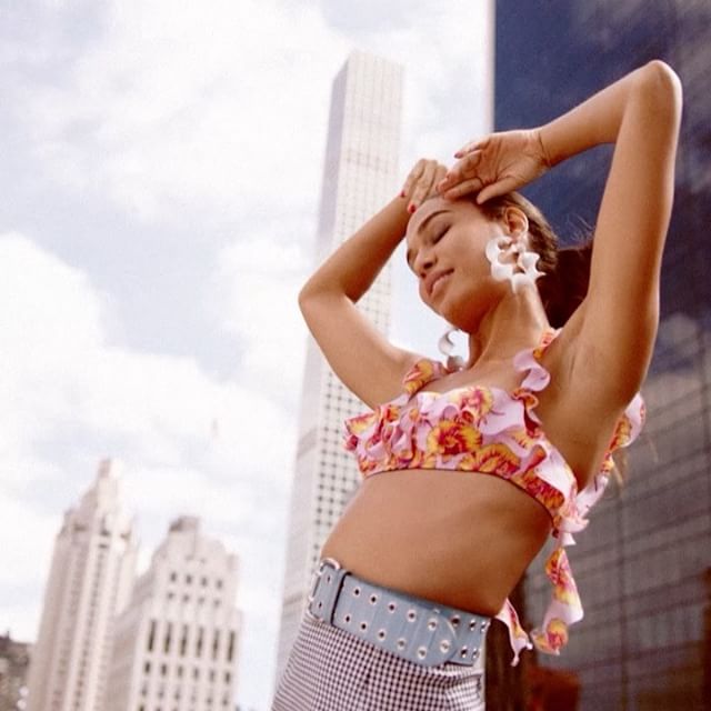 Joan Smalls in Altuzarra for Vogue's remake of George Michael's Freedom music video.