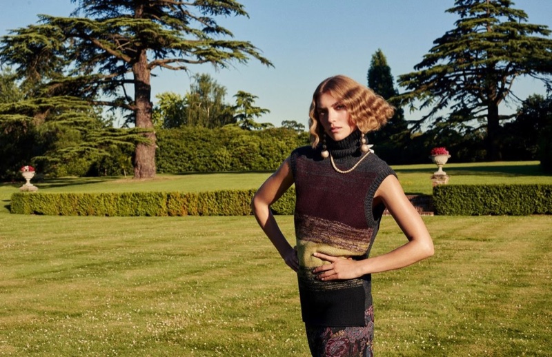 The model poses in elegant looks from the fall 2016 collections