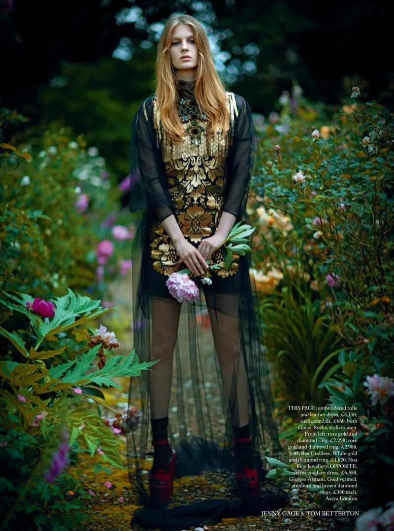 The model poses in dreamy looks from the autumn collections