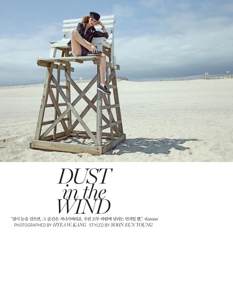 Captured on the beach, Madison Stubbington embraces nautical style in looks from the Gigi Hadid x Tommy Hilfiger