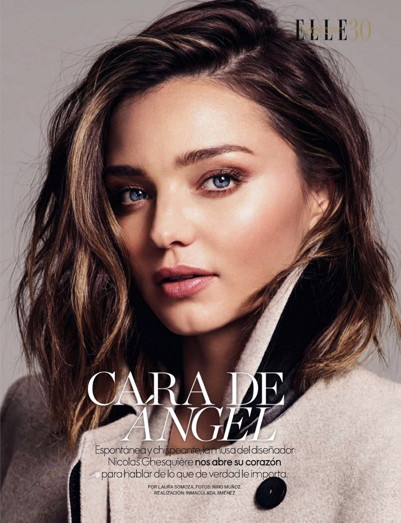 Getting her closeup, Miranda Kerr models wavy hairstyle