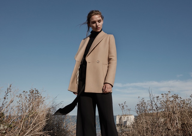 REISS Malika Shawl-Collar Coat, Daveen Cashmere Roll-Neck and Becci Wide-Leg Trousers