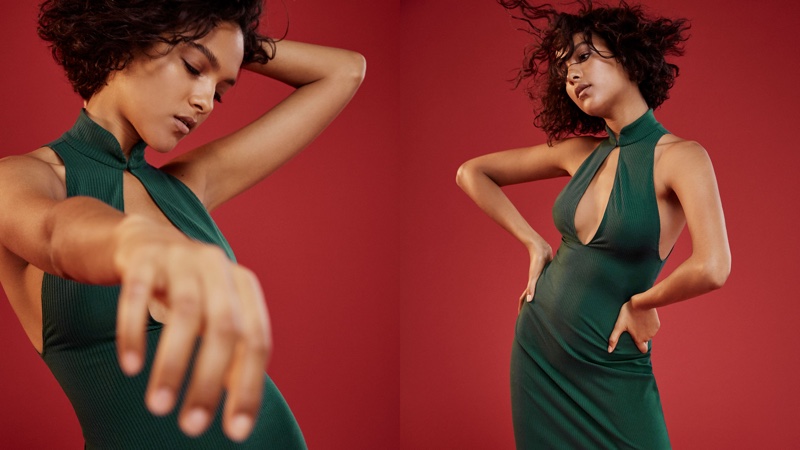 Reformation Jute Dress in Emerald Green