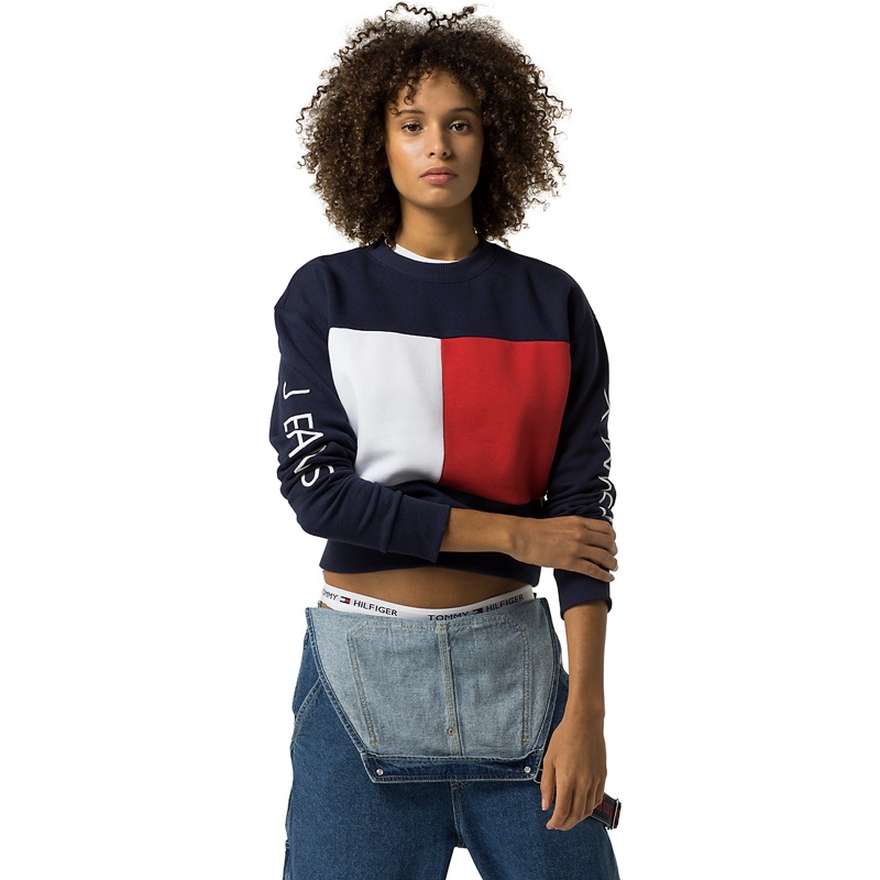 Tommy Jeans Big Flag Cropped Sweatshirt