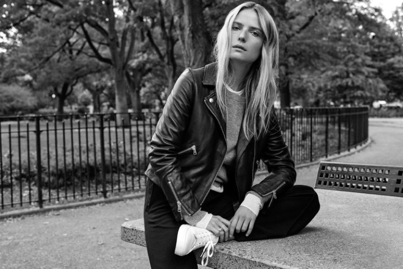 H&M Leather Biker Jacket, Cashmere Sweater in Grey and Cashmere Joggers