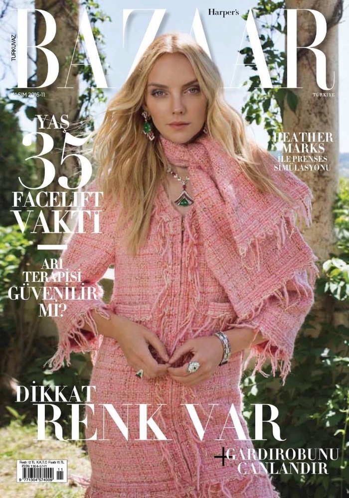 Heather Marks on Harper's Bazaar Turkey November 2016 Cover